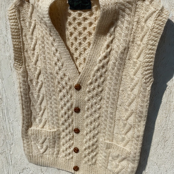 Vintage 100% Wool Cardigan Vest! Handmade in Ireland! - Picture 2 of 5